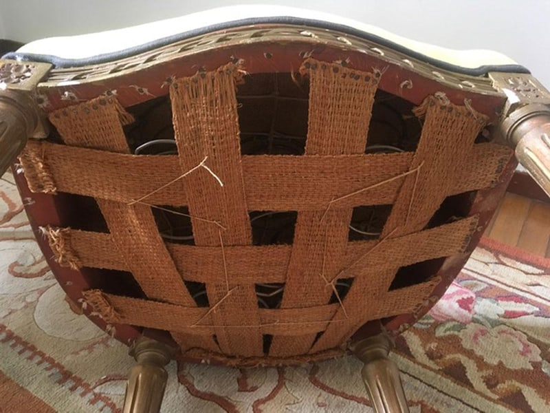 French Provincial Wooden Chairs in Linen, Set of 2 - 19