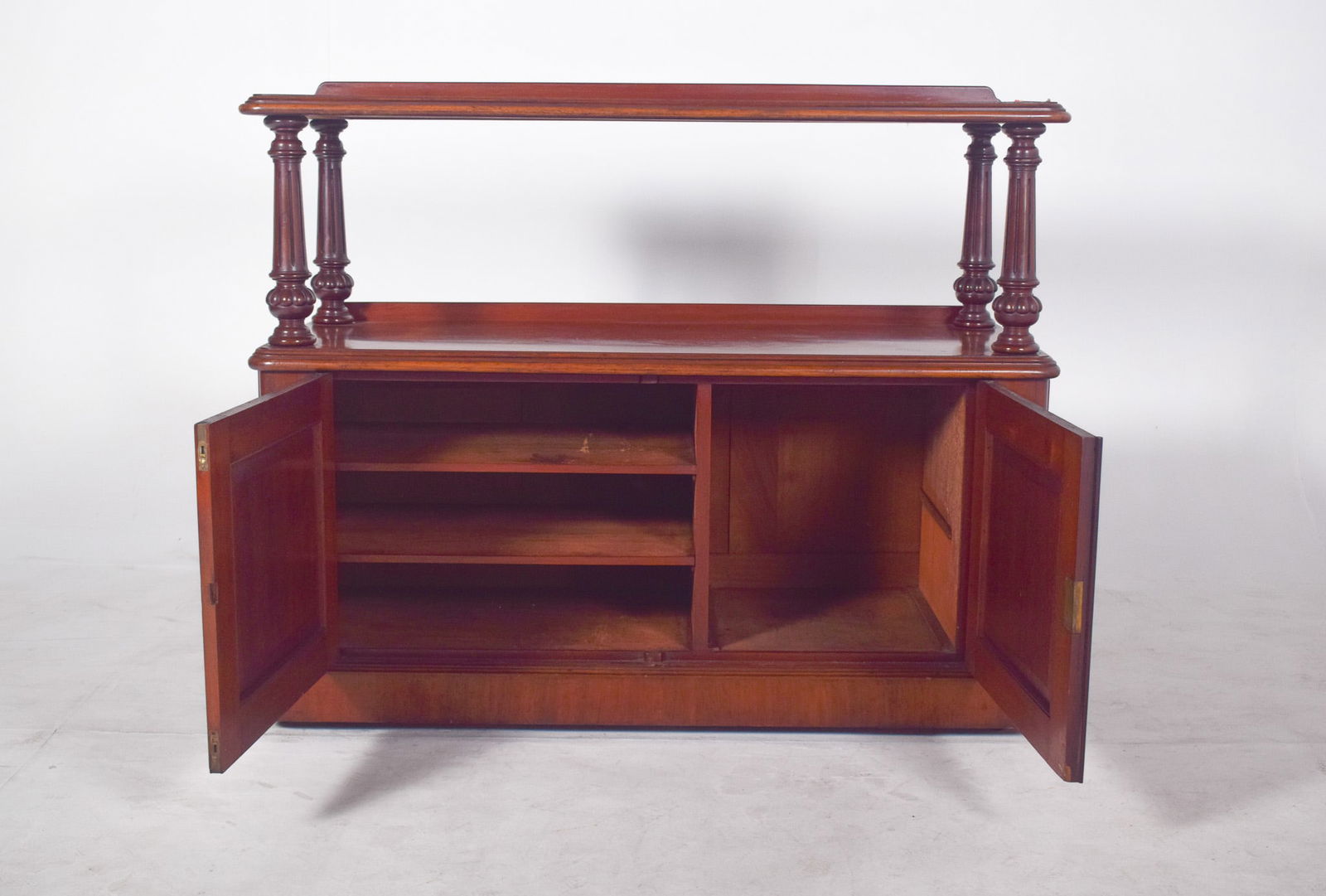 Antique English Dumbwaiter with Turned Columns - 5