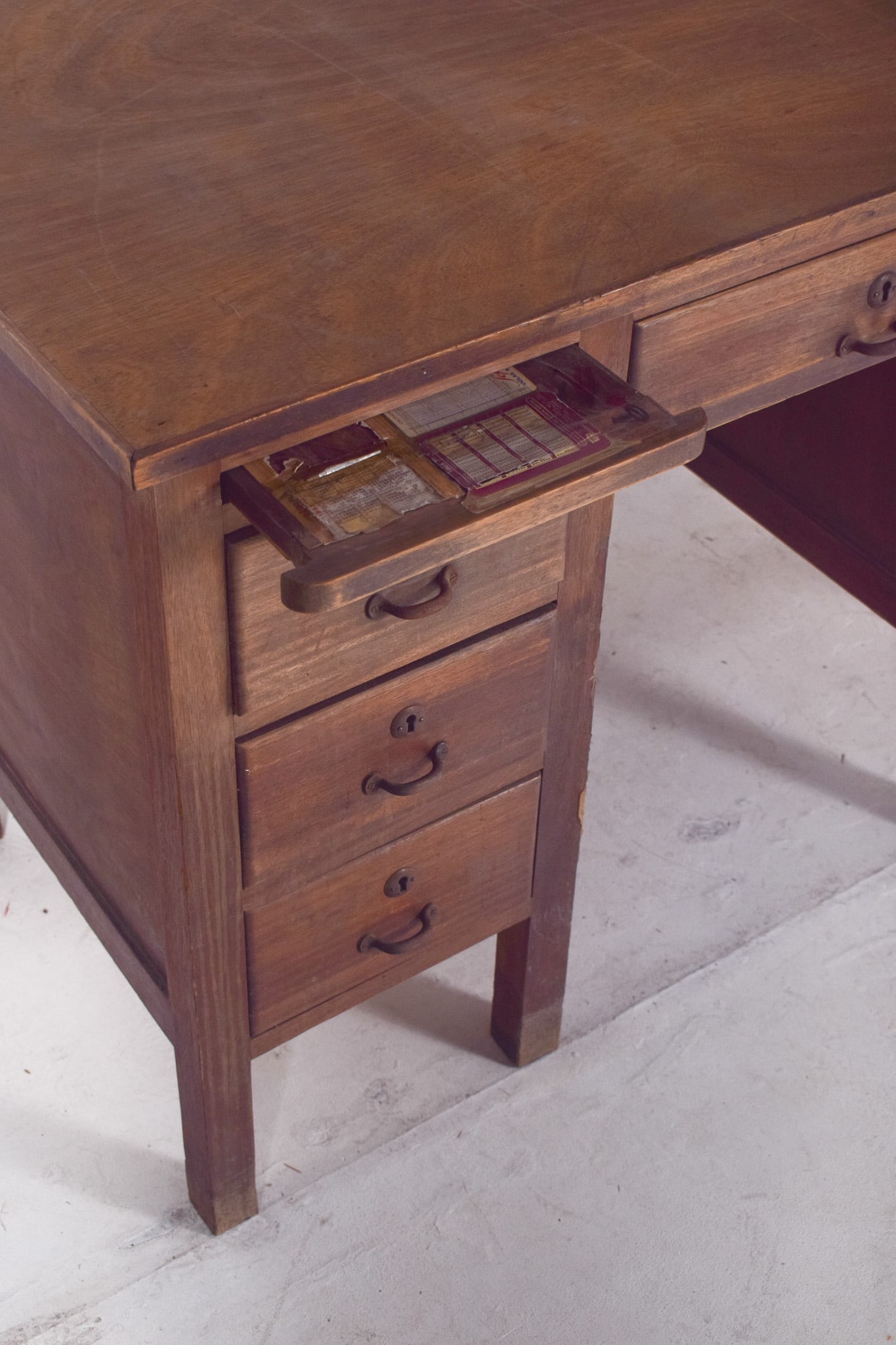 Mid-Century Portuguese Desk in Wood from Olaio, 1950s - 7