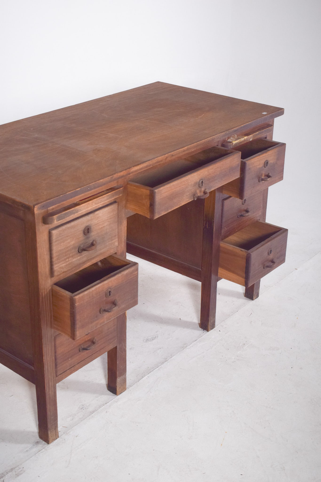 Mid-Century Portuguese Desk in Wood from Olaio, 1950s - 9