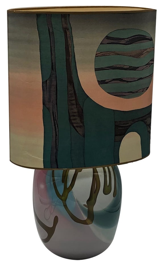 Vintage Table Lamp by Claude Morin, 1980: Immerse yourself in the fascinating world of art with this unique table lamp, created by the renowned artist Claude Morin and dated and signed October 26, 1980. This lamp is not just a lighting