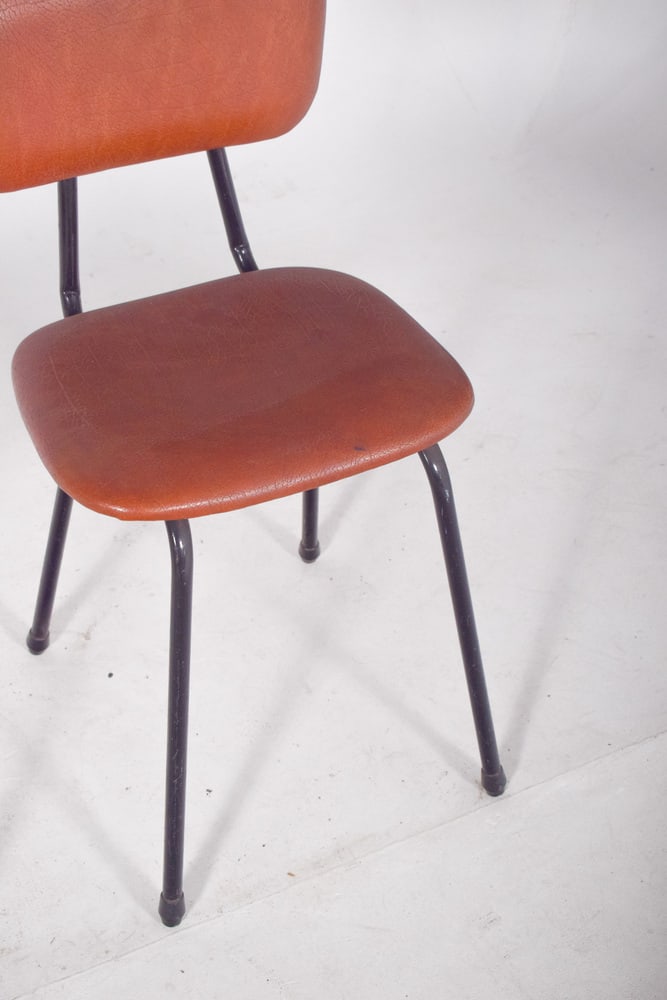 Chair in Red Synthetic Leather, 1970s - 3