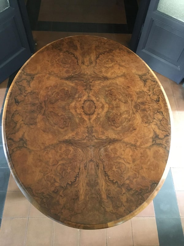 Victoria Walnut Tilt Top Table attributed to Filmer - 15