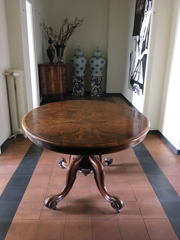 Victoria Walnut Tilt Top Table attributed to Filmer - 2