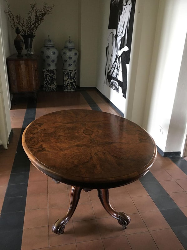 Victoria Walnut Tilt Top Table attributed to Filmer - 3