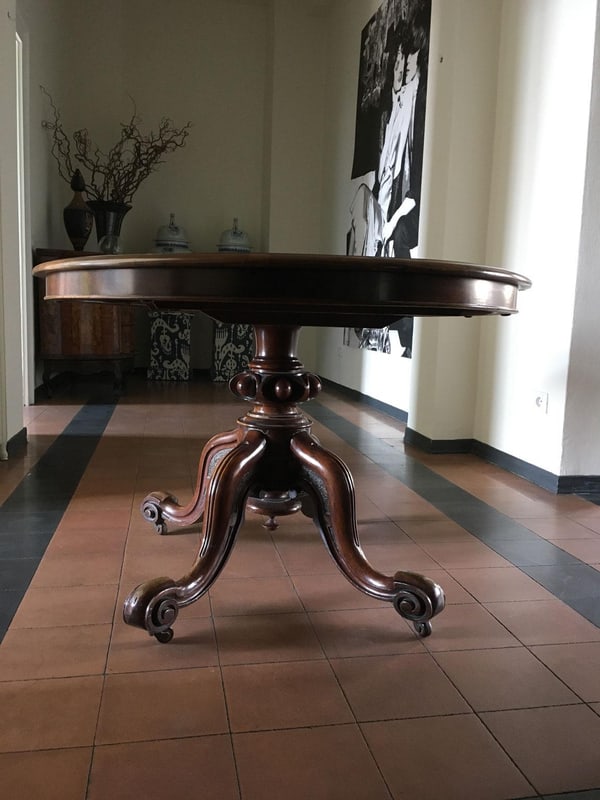 Victoria Walnut Tilt Top Table attributed to Filmer - 6