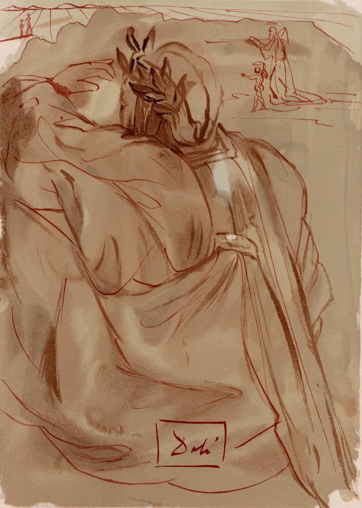 Salvador Dali, Dante's Repentance, 1964, Woodcut - 2