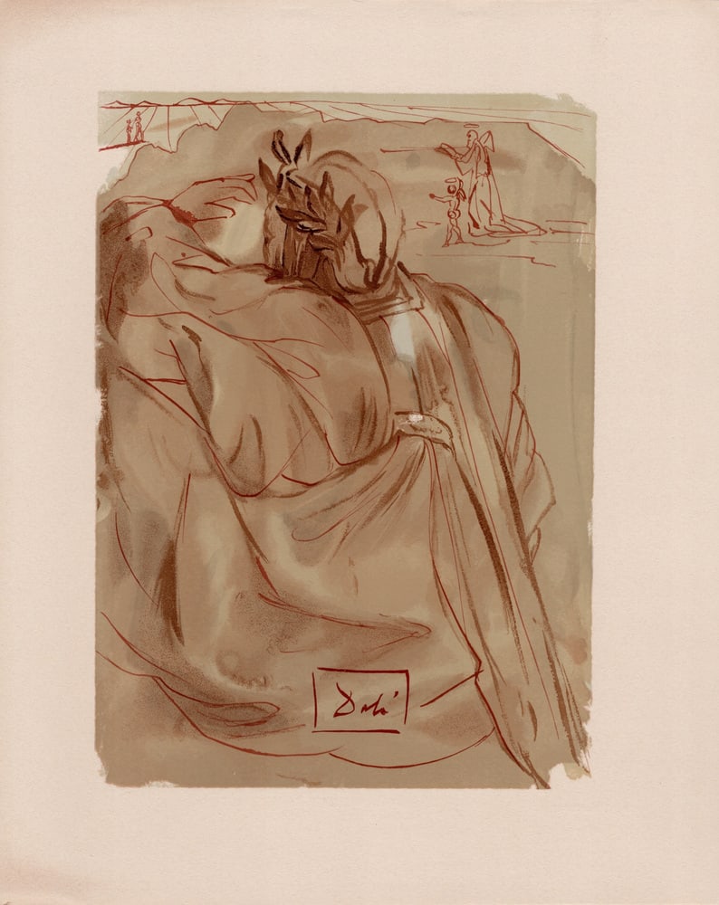 Salvador Dali, Dante's Repentance, 1964, Woodcut - 6