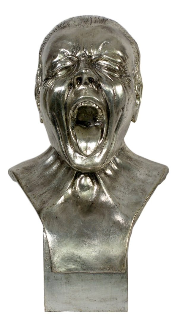 After Frank Xaver Masserschmidt, Yawning Bust, Wax: This striking sculpture is inspired by the famous “character heads” of Franz Xaver Messerschmidt (1736–1783), the celebrated Austrian-German sculptor of the late Baroque.Realized in