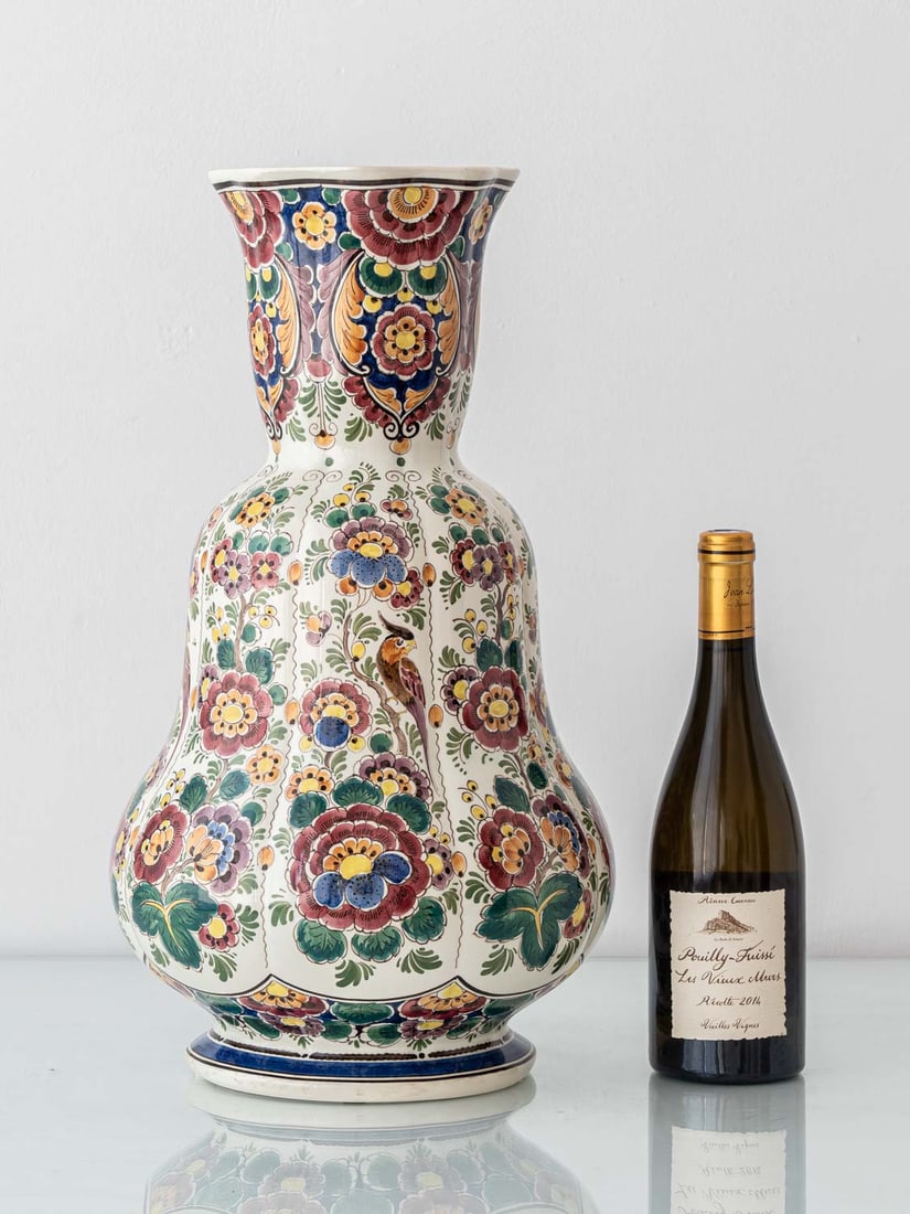 Polychrome Delft Double Gourd Vase from Velsen, 1960s - 2