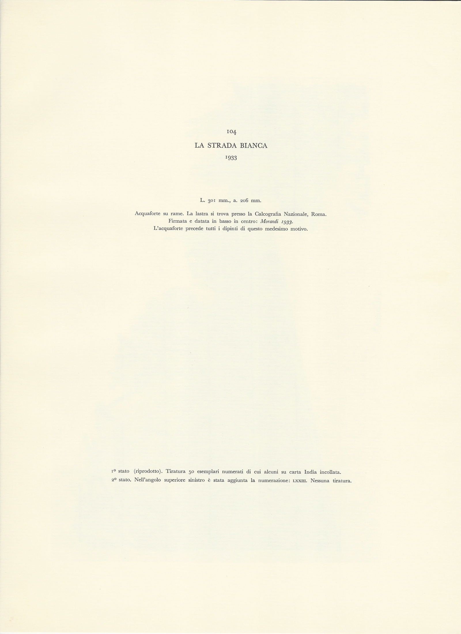 Giorgio Morandi, The White Road, 1933-1957, Lithograph - 5