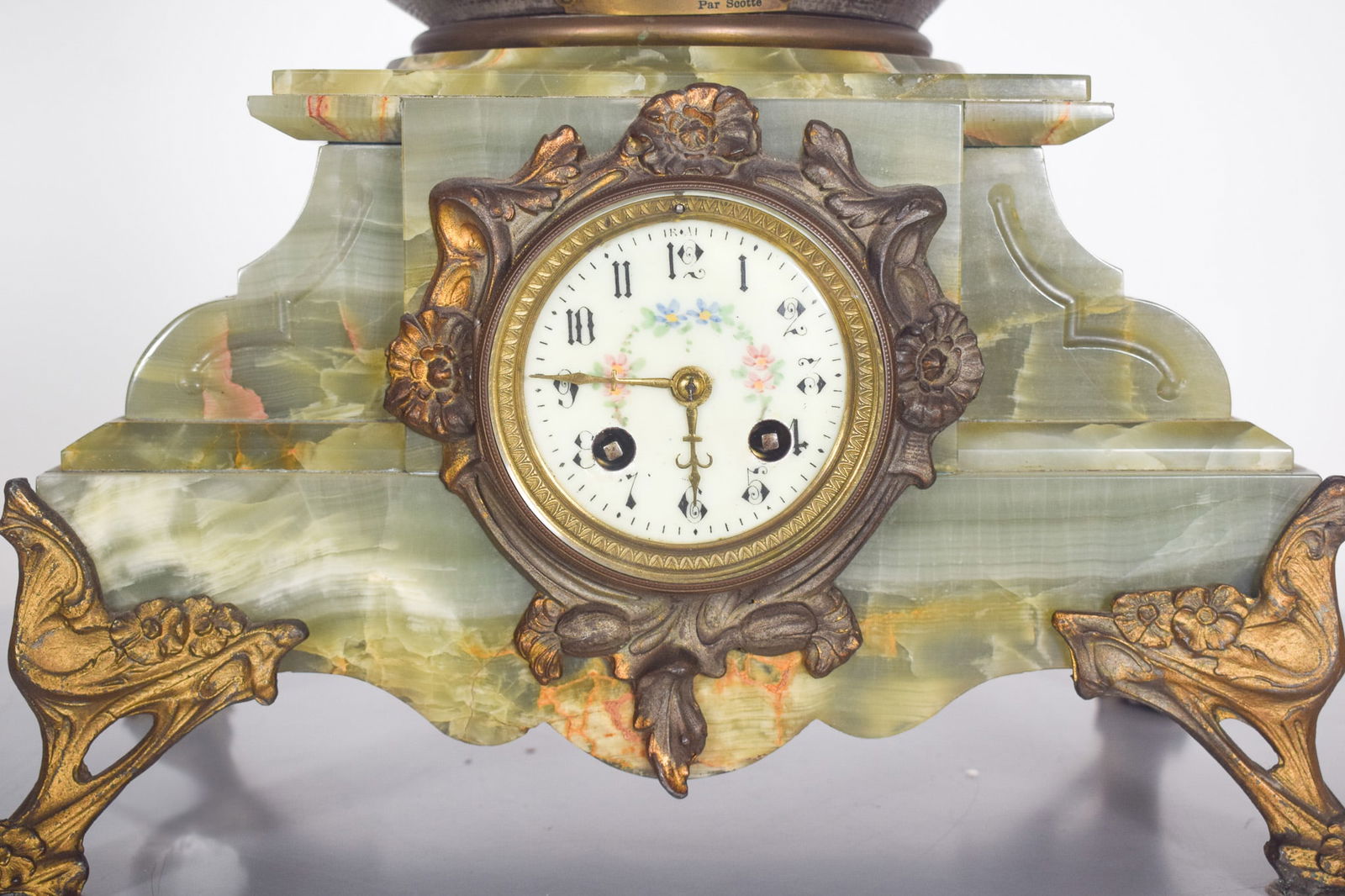 French Table Clock with Marble Base and Figure, 1910s - 3