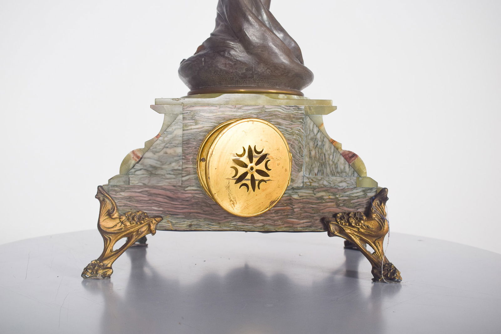 French Table Clock with Marble Base and Figure, 1910s - 6