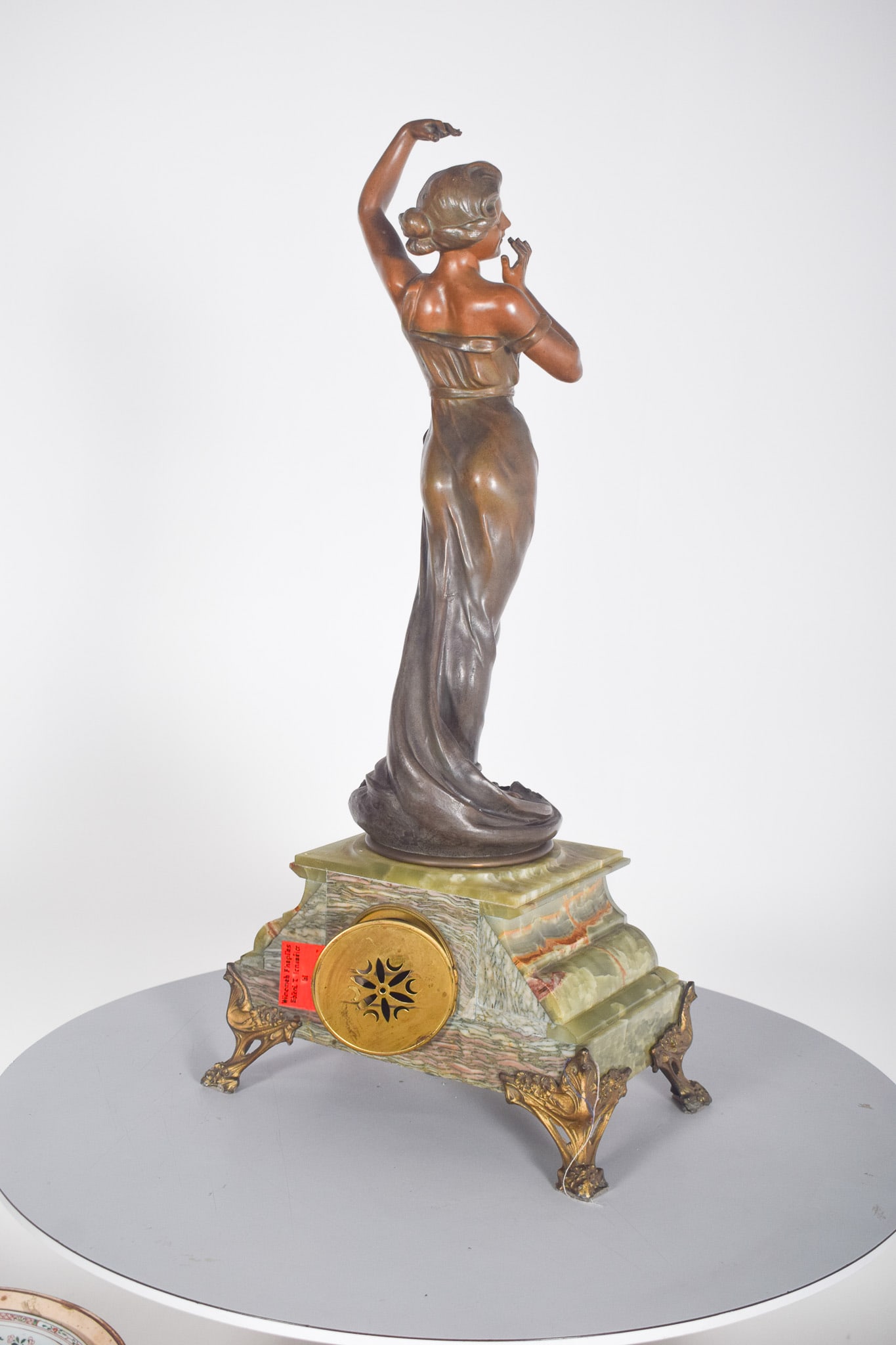 French Table Clock with Marble Base and Figure, 1910s - 7