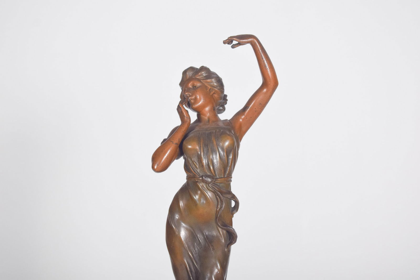 French Table Clock with Marble Base and Figure, 1910s - 8