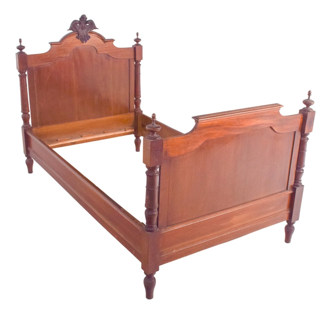 Portuguese Light Wood Single Bed, 1940 (1 of 10)