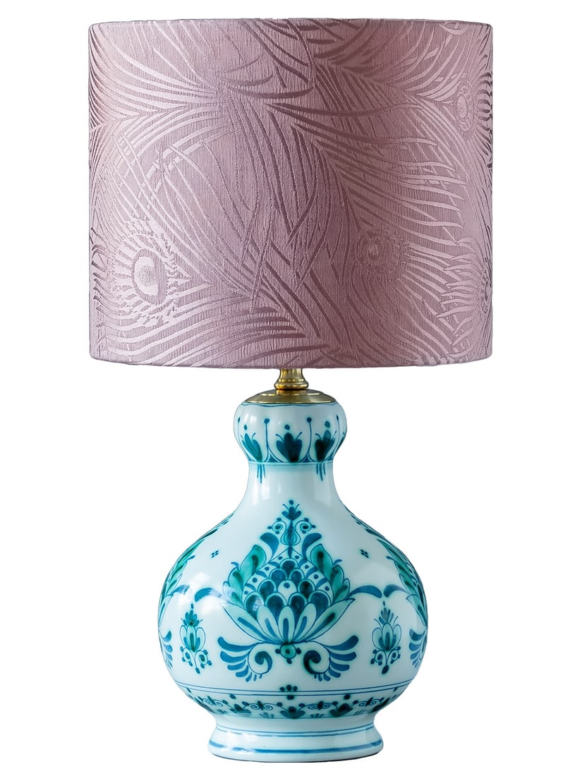 Vintage Green Delvert Table Lamp from Delft: Introducing Hera, a one-of-a-kind lamp meticulously crafted from a vintage Royal Delft (De Porceleyne Fles) Delvert vase. The Delvert line, a fusion of the French word for green (vert) and the city