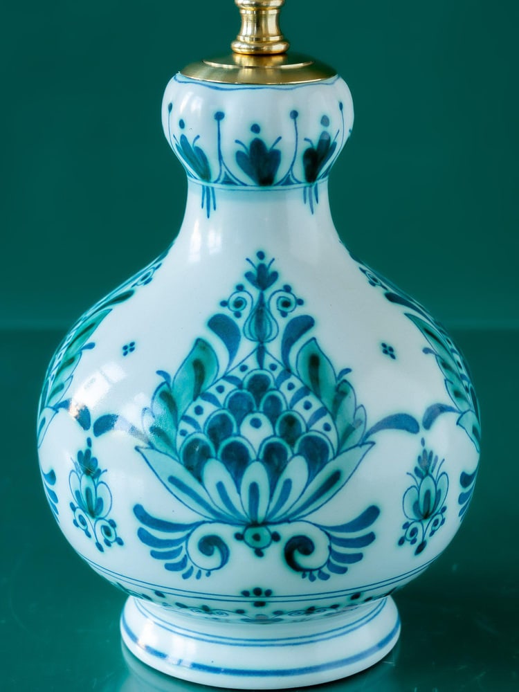 Vintage Green Delvert Table Lamp from Delft - 4