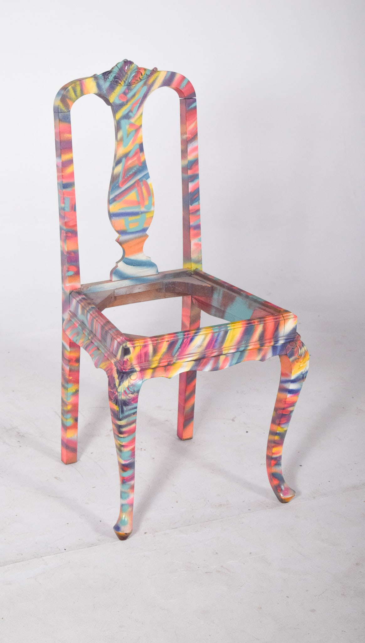 Portuguese Painted Chair by Francisco Camilo, 1950s - 2
