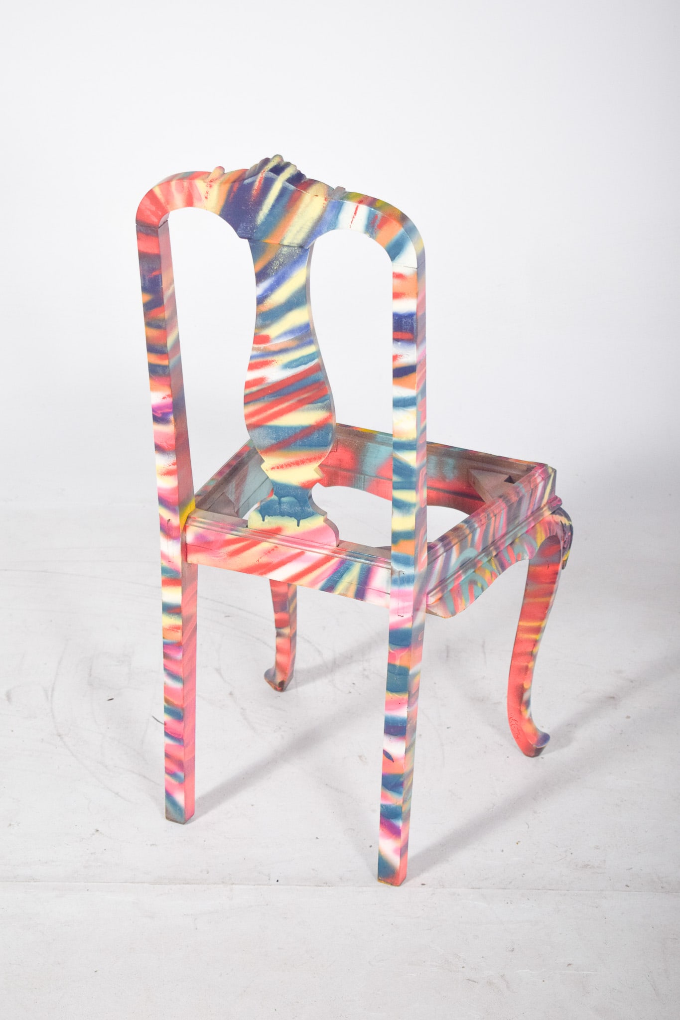 Portuguese Painted Chair by Francisco Camilo, 1950s - 5