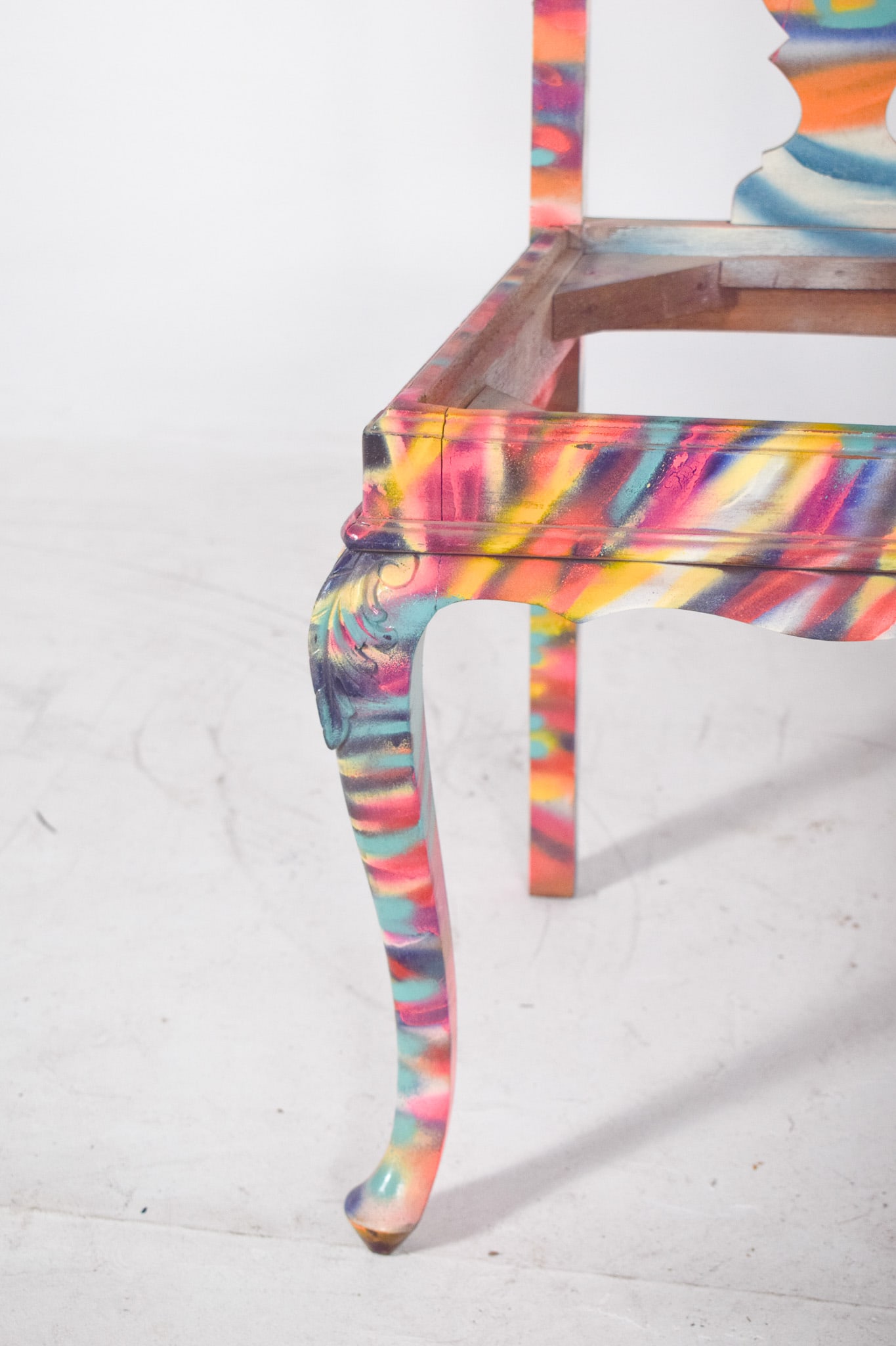Portuguese Painted Chair by Francisco Camilo, 1950s - 6