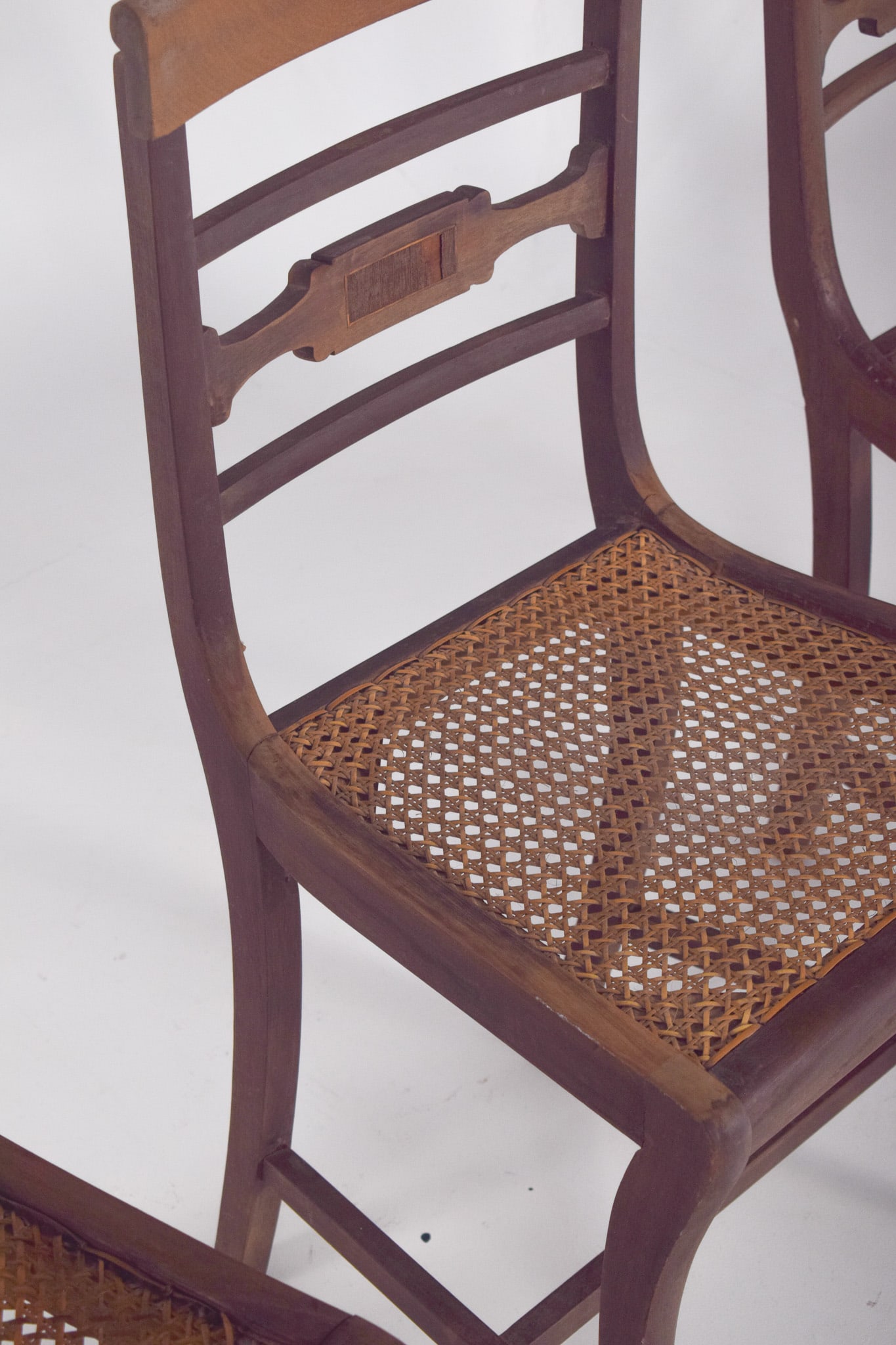 Antique Chairs with Straw Bottoms, 1890s, Set of 4 - 10