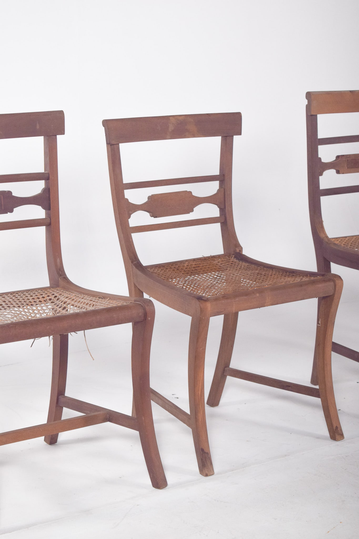 Antique Chairs with Straw Bottoms, 1890s, Set of 4 - 5