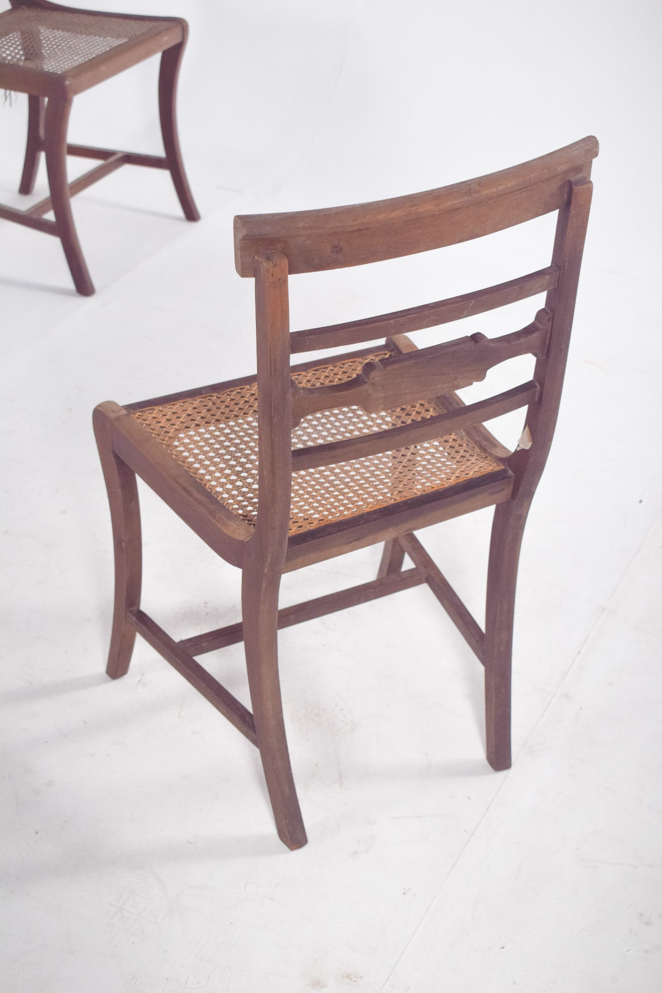 Antique Chairs with Straw Bottoms, 1890s, Set of 4 - 7