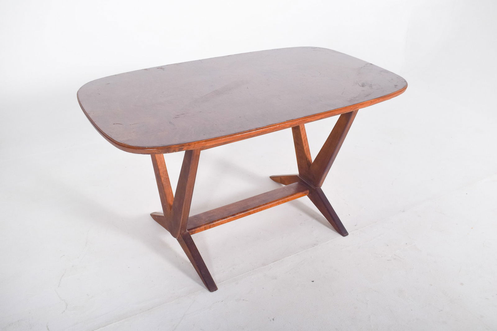 Rectangular Coffee Table with V-Shaped Legs, 1950s - 5