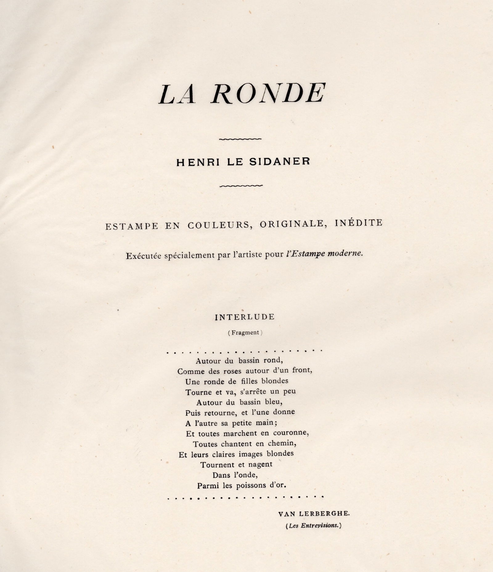 Henri Eugène Le Sidaner, La Ronde, 1898, Lithograph - 6
