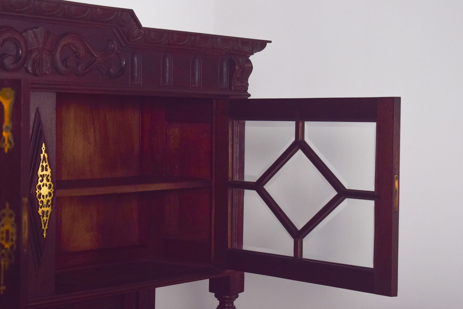 Antique Dutch Cabinet with Brass Fittings, 1800s - 2