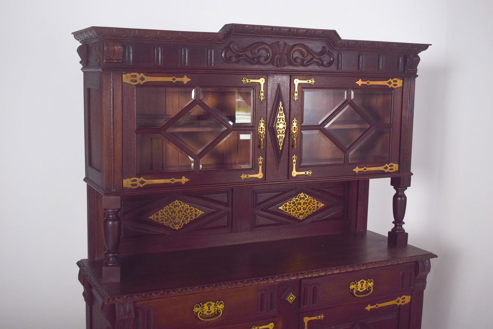 Antique Dutch Cabinet with Brass Fittings, 1800s - 3