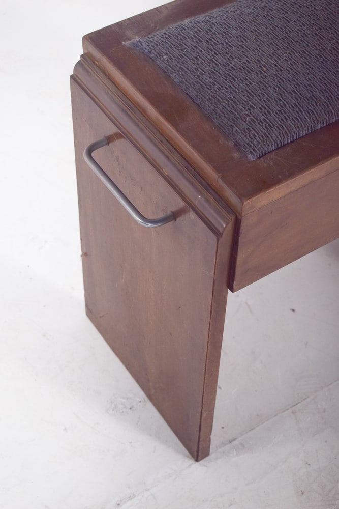 Mid-Century Modern Wooden Piano Bench - 4