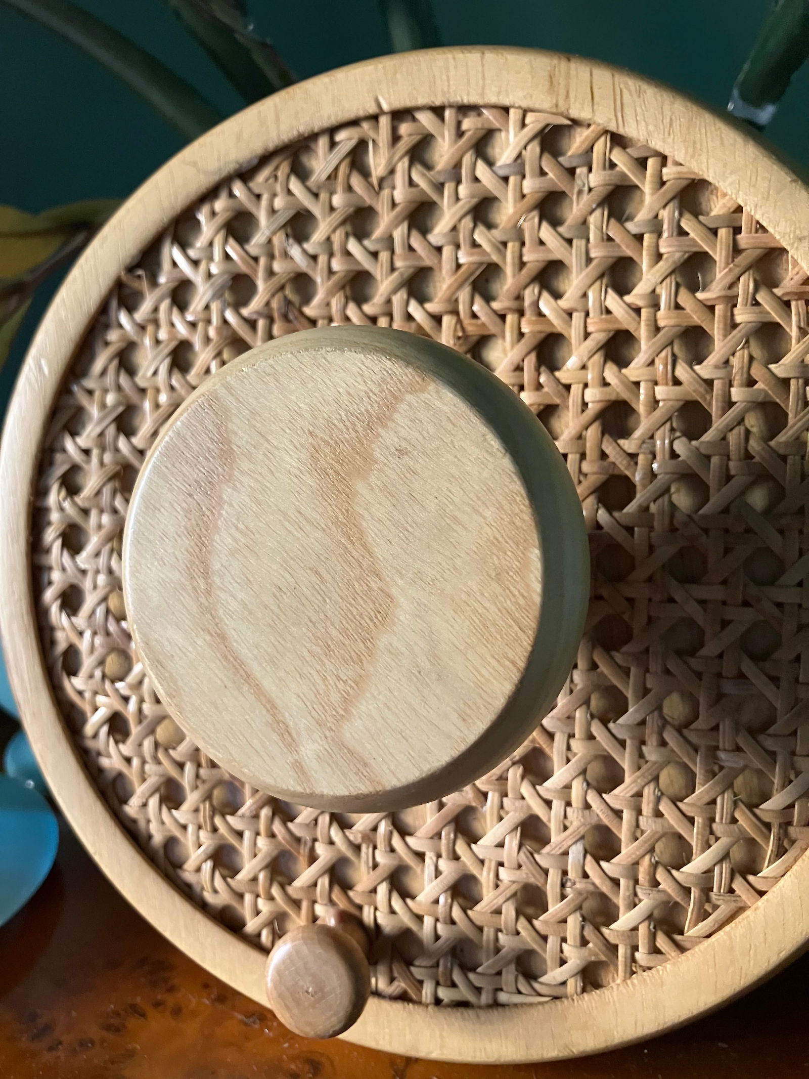 Coat Wall Hooks in Wood and Woven Cane, 1960s, Set of 2 - 6