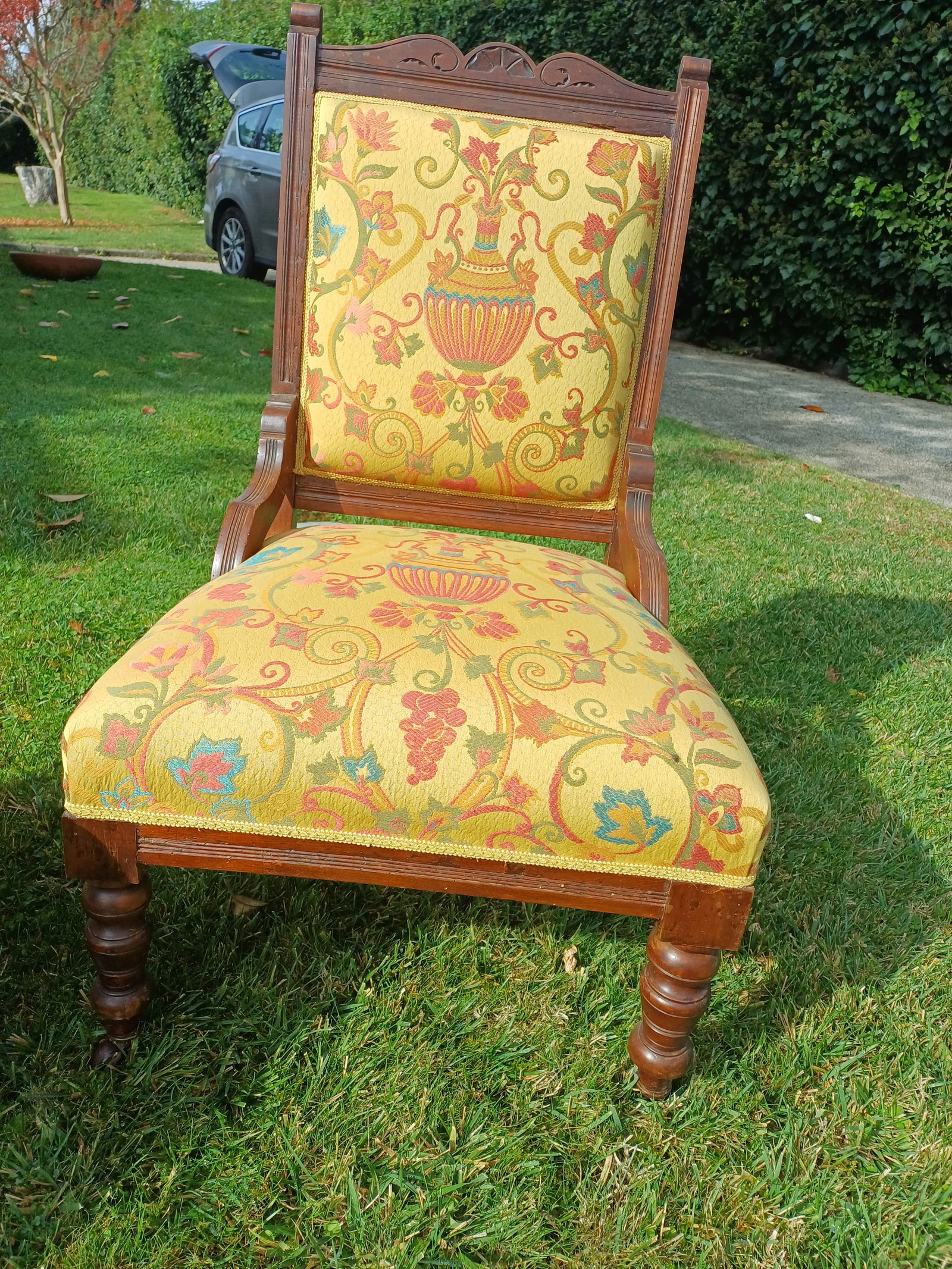 Walnut Armchairs with Silk Upholstery, 1830, Set of 2 - 12