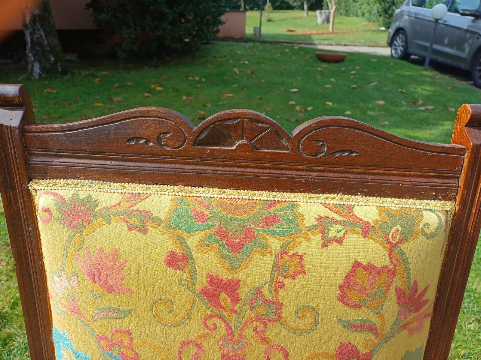 Walnut Armchairs with Silk Upholstery, 1830, Set of 2 - 5