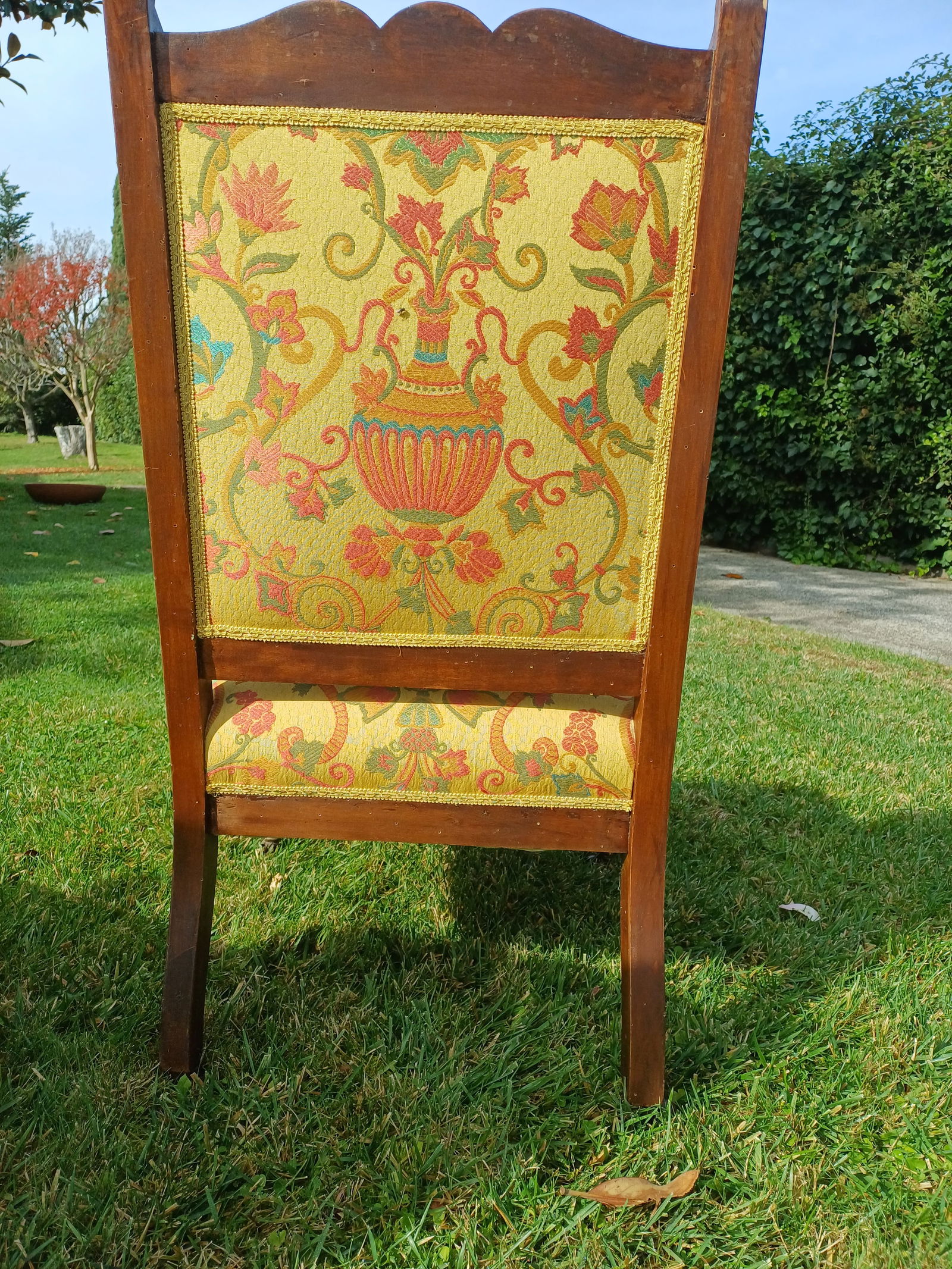 Walnut Armchairs with Silk Upholstery, 1830, Set of 2 - 6