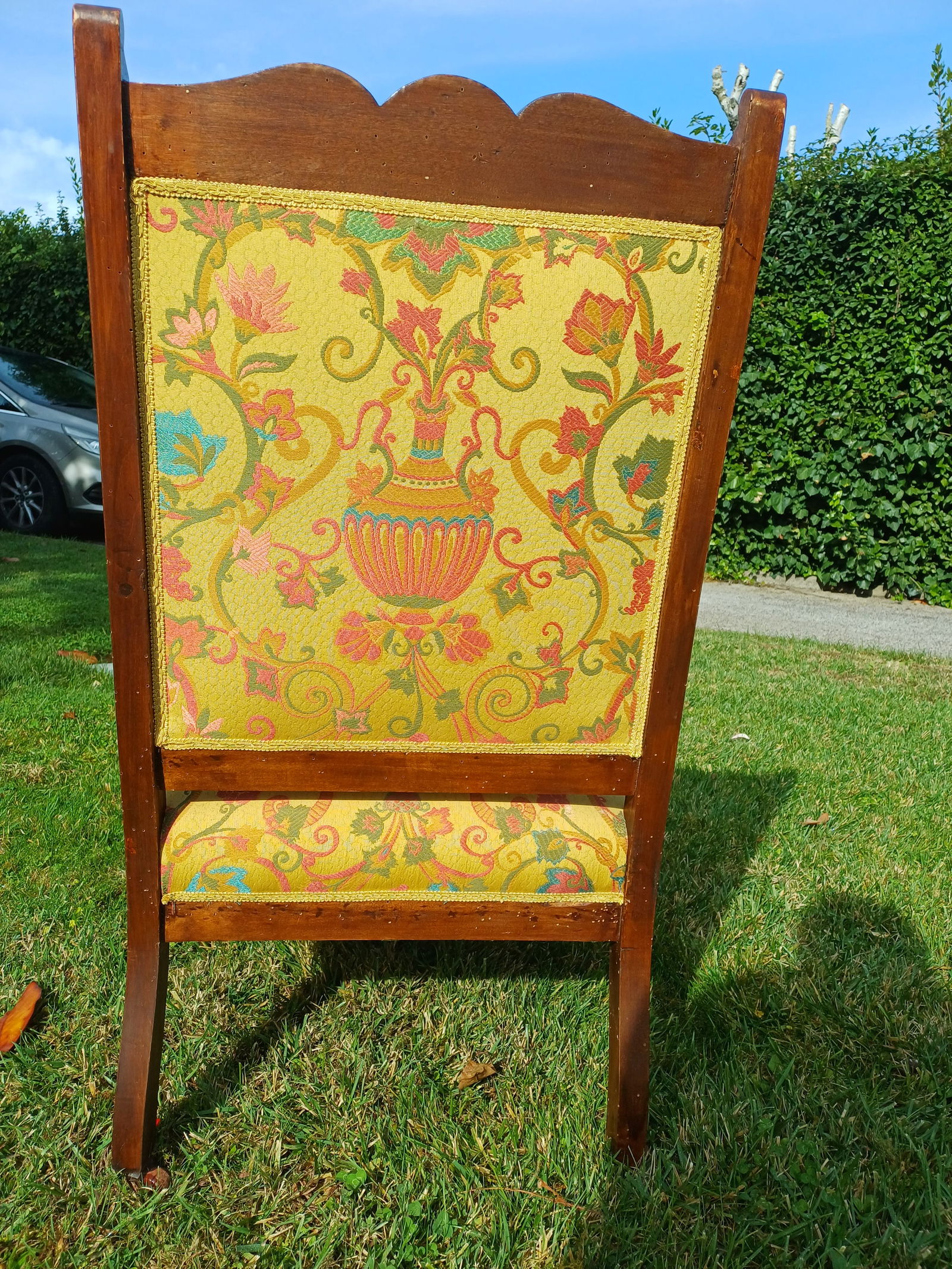 Walnut Armchairs with Silk Upholstery, 1830, Set of 2 - 7