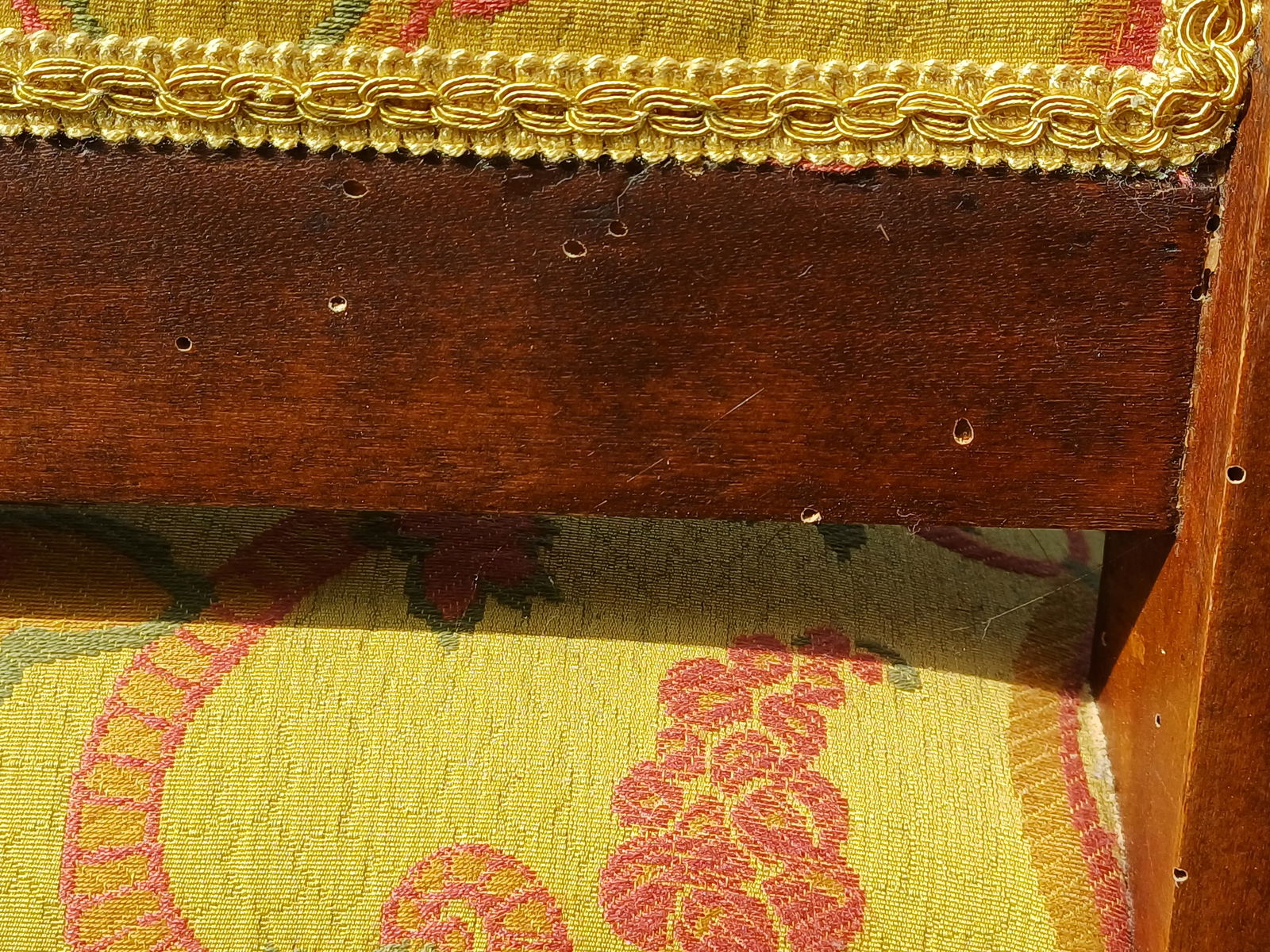 Walnut Armchairs with Silk Upholstery, 1830, Set of 2 - 9