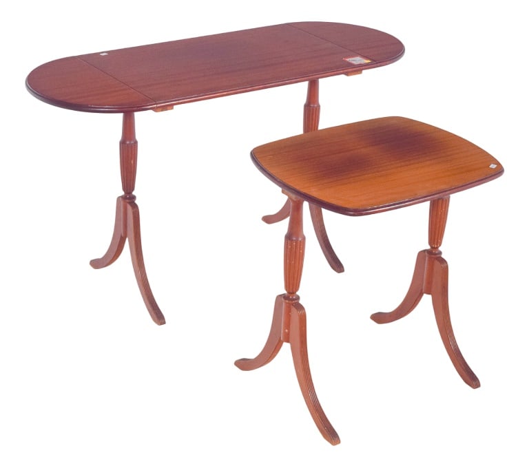 English Wood Nesting Tables, 1890s, Set of 2 (1 of 10)