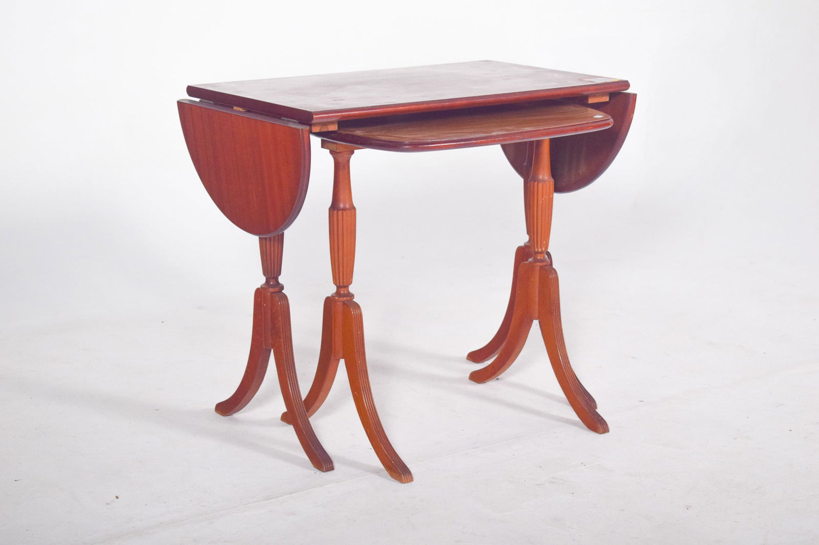 English Wood Nesting Tables, 1890s, Set of 2 - 2