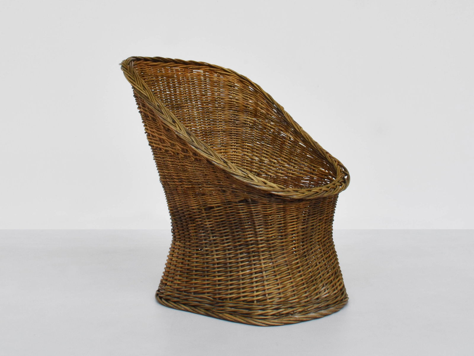 Set of Nordic Barrel Armchairs in Woven Rush, 1970 - 4