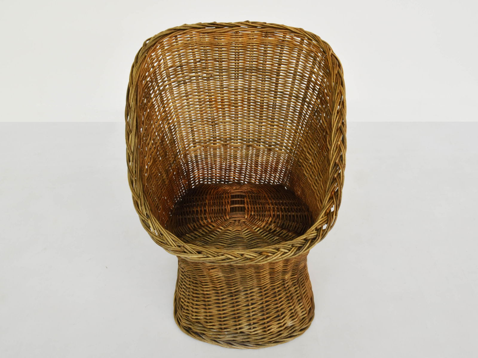 Set of Nordic Barrel Armchairs in Woven Rush, 1970 - 8