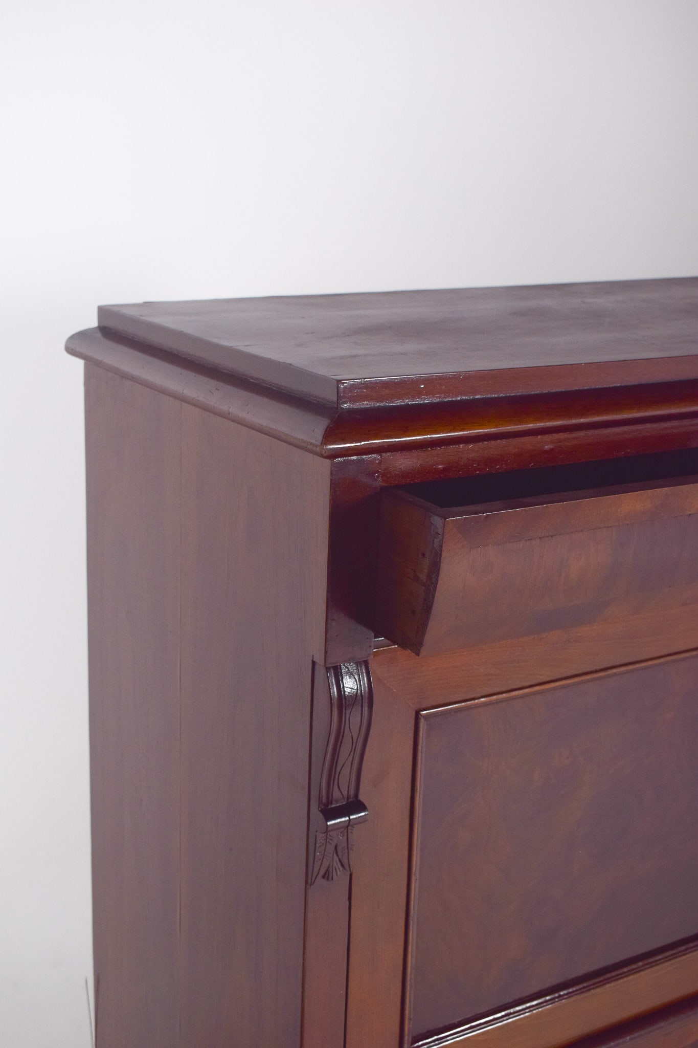 Antique Abattant Cabinet with Large Drawers, 1890s - 2