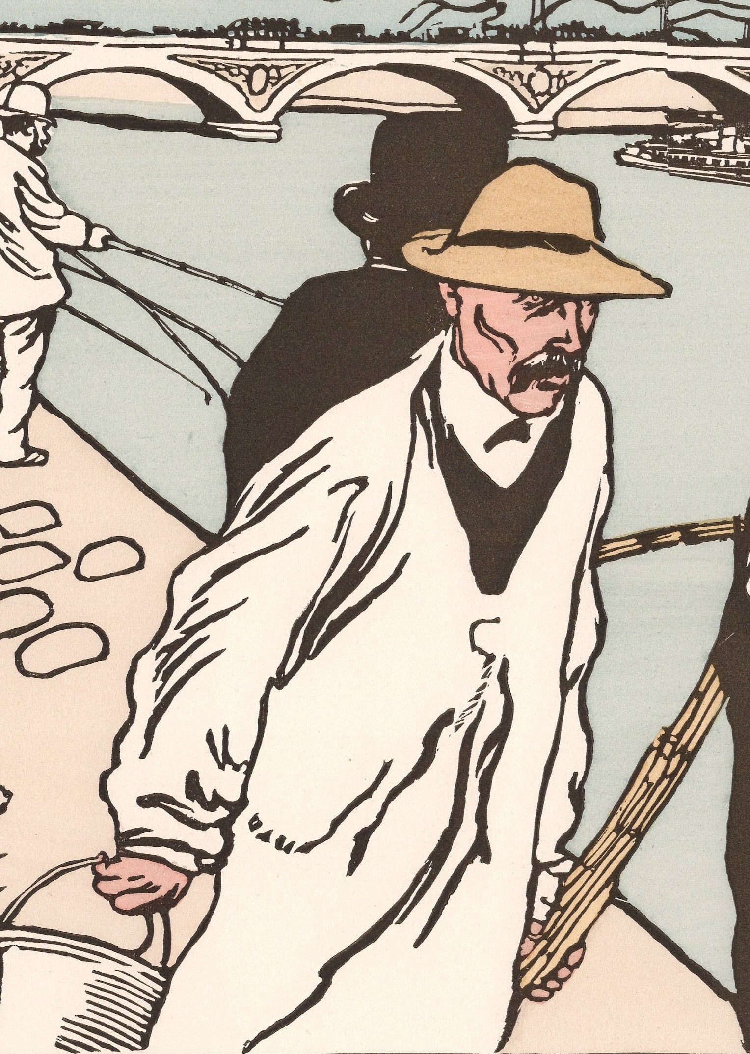 Charles Huard, Pêcheurs à la ligne, 1898, Lithograph - 4