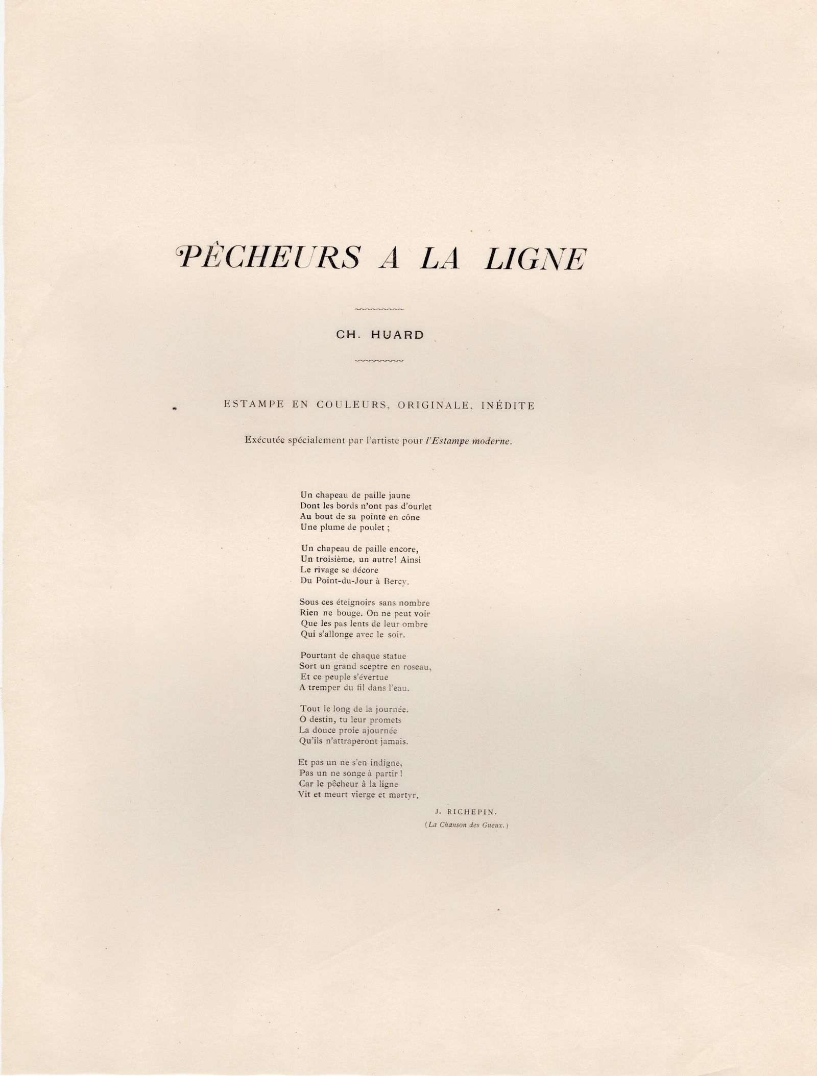 Charles Huard, Pêcheurs à la ligne, 1898, Lithograph - 7