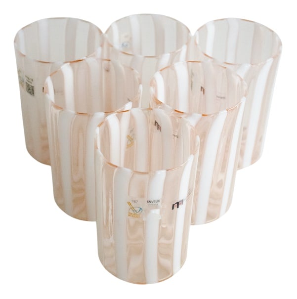 Barbie Glasses by Mariana Iskra, Set of 6: Barbie Glasses by Mariana Iskra for Ribes Studio, 2010, Set of 6The harmony of the reeds, regularly spaced by expert and precise hands like a Renaissance master. The expert cut of the rim of the