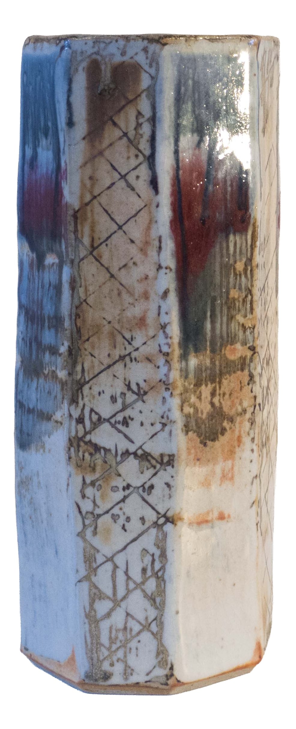 Vintage Ceramic Vase from FB&DG, 1990s: Vintage ceramic vase made by pottery couple Fred Bramham and Dorothy Gorst (FB&DG) in their Kersey studio in Suffolk, England. The couple founded their ceramic workshop in 1982 and retired in