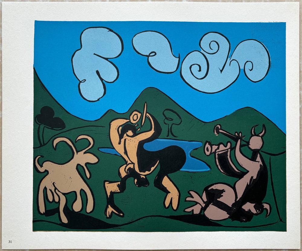 Pablo Picasso, Bacchanal: Fauns and Goat, Linocut, 1962 - 3