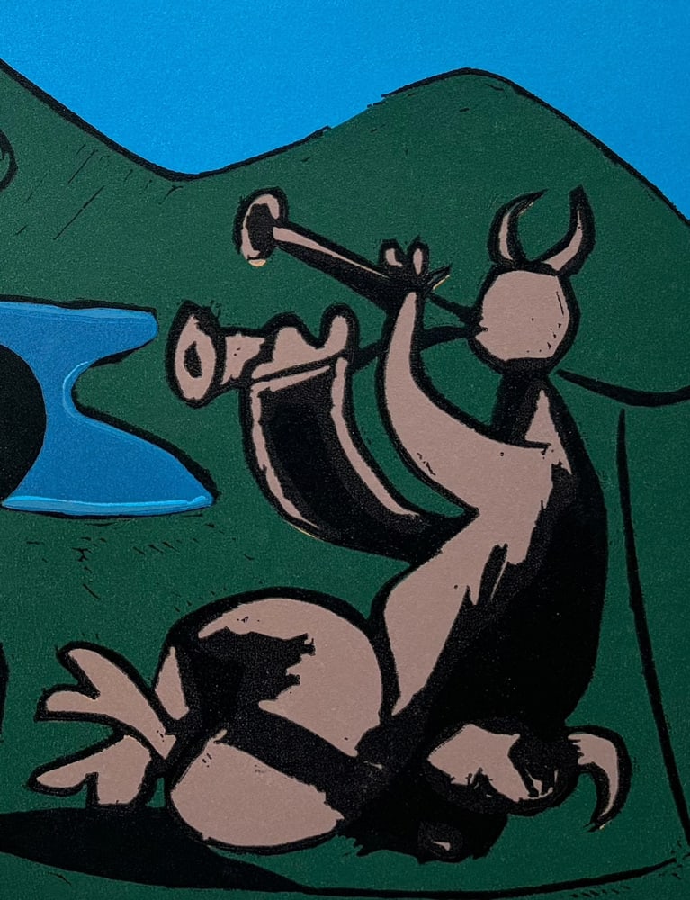 Pablo Picasso, Bacchanal: Fauns and Goat, Linocut, 1962 - 4